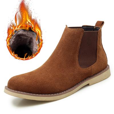 Fashion Genuine Leather Cowhide Retro Classsic Designer Men's Chelsea Boots Winter Dress Shoes for Men Casual Ankle Snow Boots Footwear