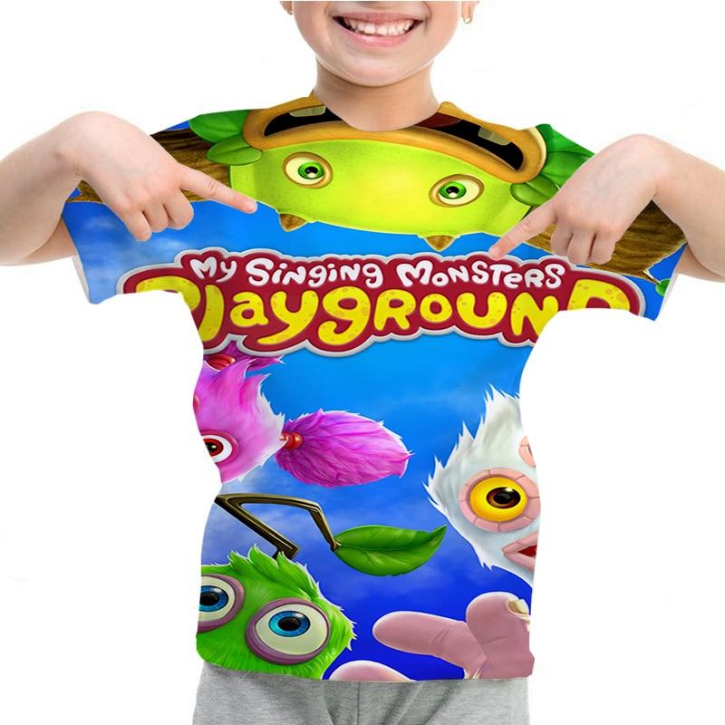 My Singing Monsters T-shirt Boys Girls Summer 3D Cartoon Anime T Shirt O-neck Casual Tshirt Kids Short Sleeve Children Tops Tees