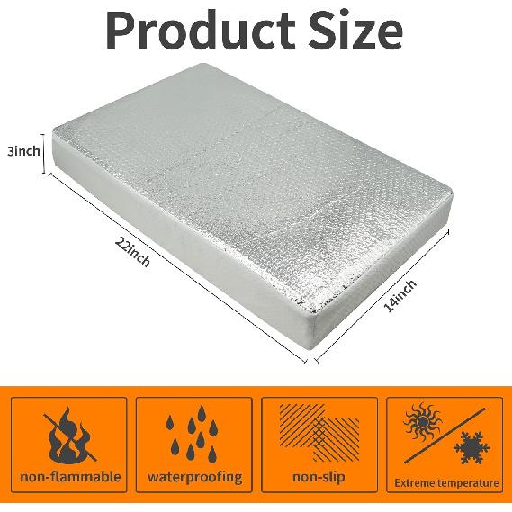 2PCS 22"X14"X3" Universal RV Vent Ulator, RV Skylight Cover With Reflective Surface, Skylight Shade Energy Savings Sunroof Fits For 22 Inch X 14 Inch