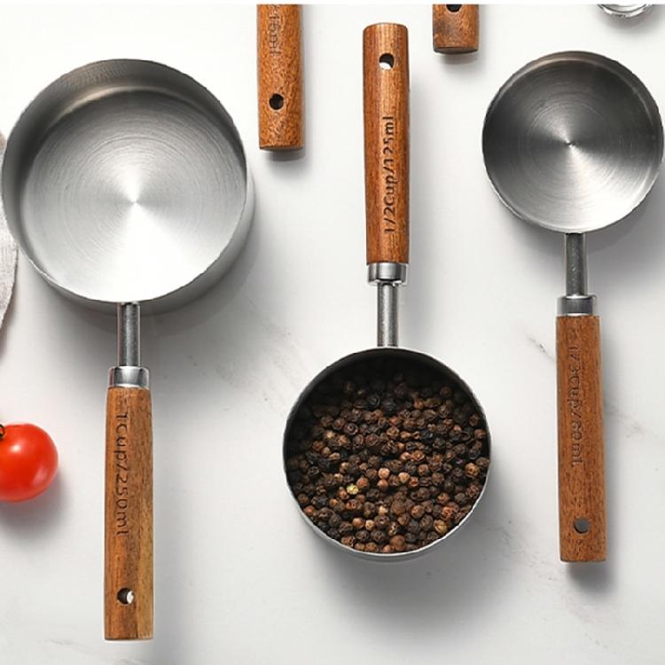 4Pcs Kitchen Measuring Utensils Easy to use Measuring Spoon with Handle Measuring Cup Cooking Measurement Accessories