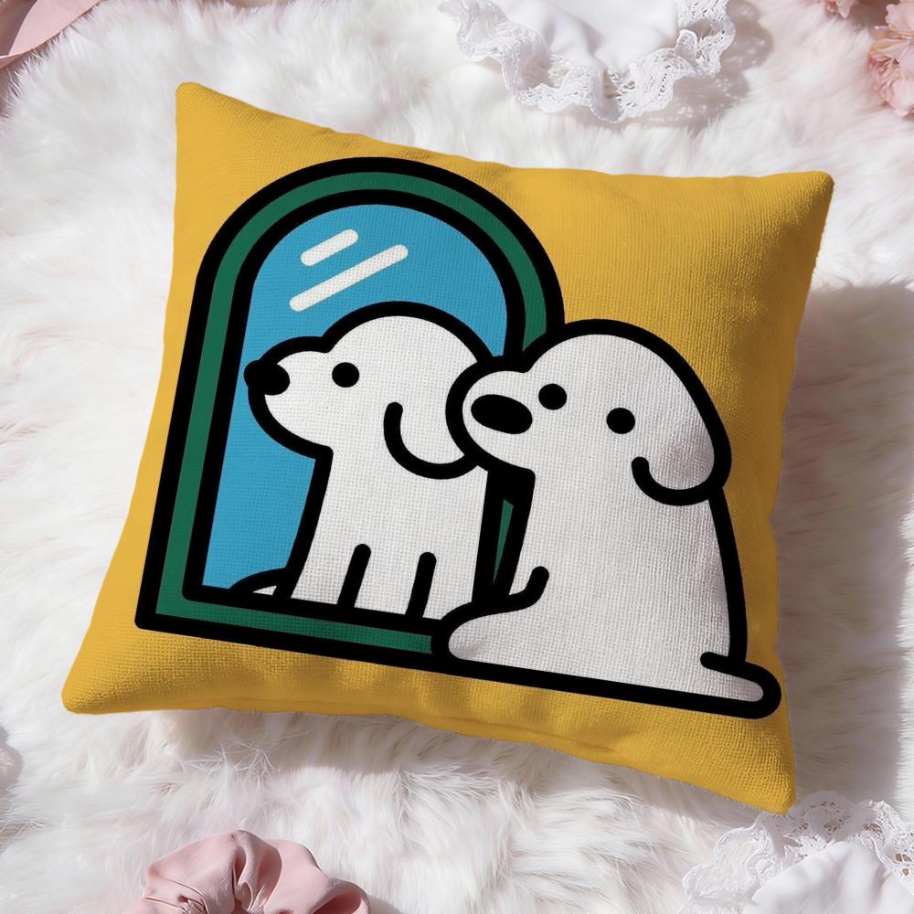 Cute MatsuiS Cushion Cover Premium Comfort Reversible Pillow Cove -Two In One Design for Any Room & Car Interior