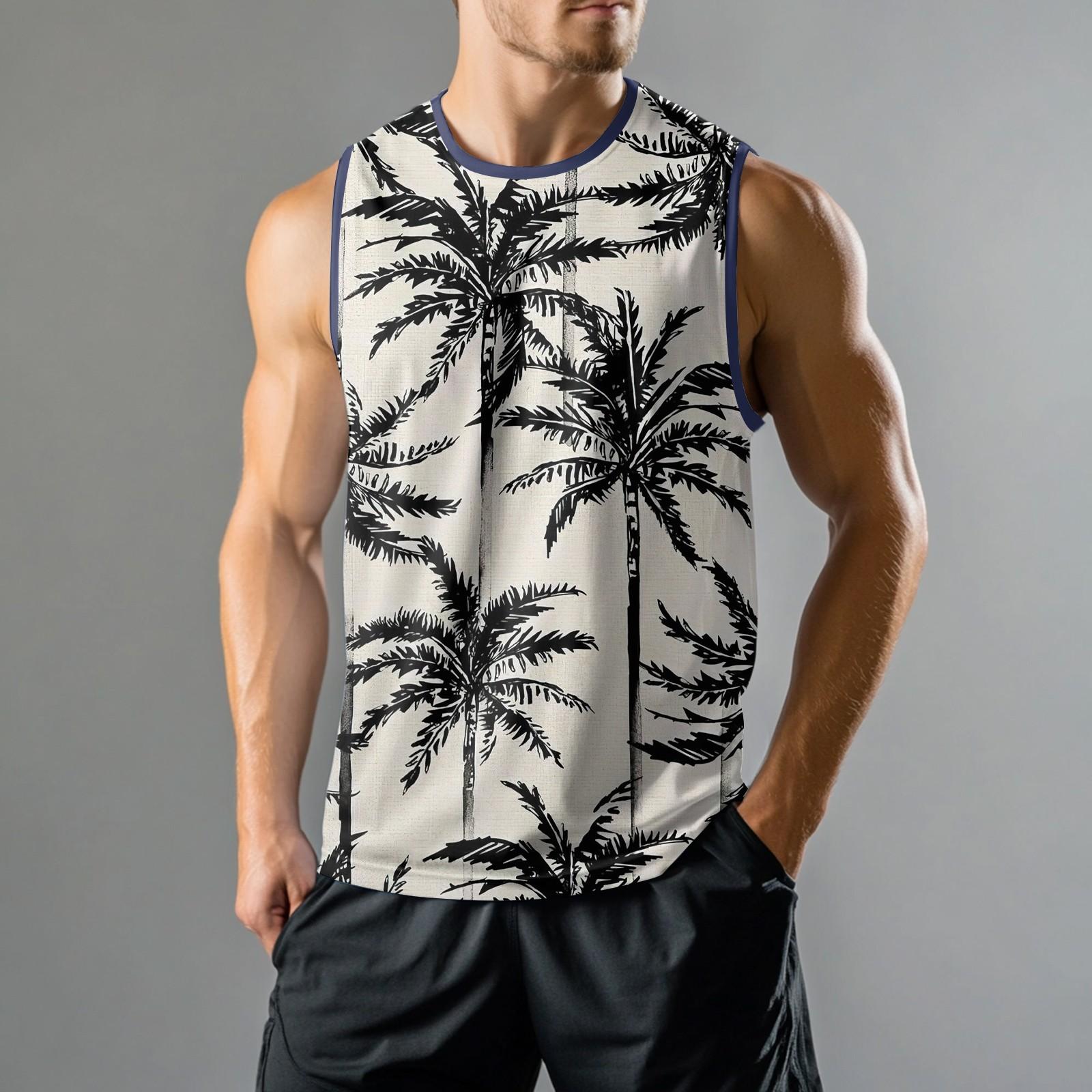 

Мужская мода принтованный спортивный повседневный жилет без рукавов M чёрный