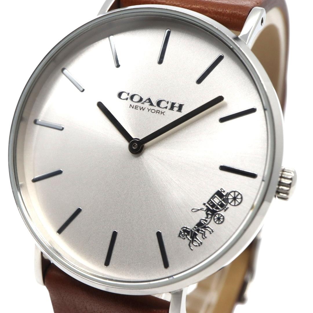 

Used COACH Watches PerryWatches Silver/Brown Stainless Steel/leather Women SilverDial