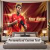 Custom Name Text Tapestry Lamine Yamal Personalized Polyester Wall Tapestry For Bedroom And Room