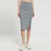 Calvin Klein SS23 Solid Color Slit Slim Fit Knit Midi Skirt Women Bottoms Grey J221128-PN6