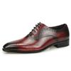 Fashion Men Dress Shoes for Business Office Italy High Grade Genuine Leather Black & Wine Red Footwear Elegant High Quality Comfortable