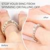 4 szt. Niewidoczny regulator rozmiaru pierścionka na luźne pierścionki, regulator ochrony pierścionka, spiralna uszczelka do pierścionka, zapięcie do biżuterii jest odpowiednie