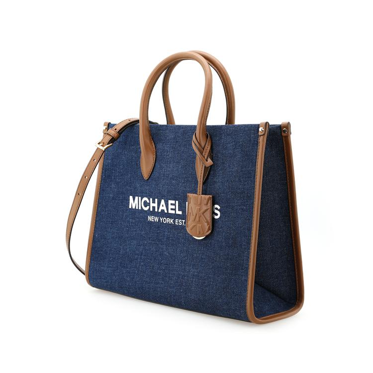 New MICHAEL KORS Mirella Fabric Portable Crossbody Bag, Shoulder Bag Medium Women's Indigo 35F2G7ZT2C-466