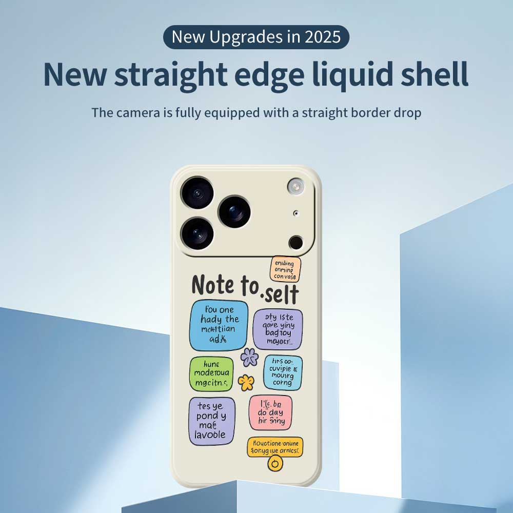 For iPhone 17 Pro Case Colored Sticky Notes Pattern Printing Straight Edge TPU Phone Back Cover