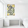 Vintage Distressed Light Green Metal Tin Sign 'Where Troubles Met Lemon Lemon Drops' with Lemons & Leaves for Kitchen Home Decor
