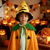 Children Pumpkin Role Play Cape Halloween Poncho Costume for Kids Adults, Unisex Soft Theme Stage Performance Wear Cape, Party Outfits Masquerade,