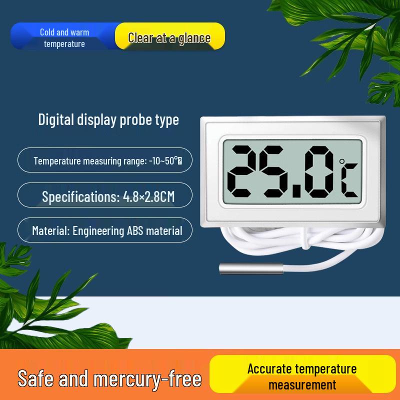 Aquarium Digital Display Thermometer: Submersible, High-Precision Probe for In-Tank Water Temperature Measurement