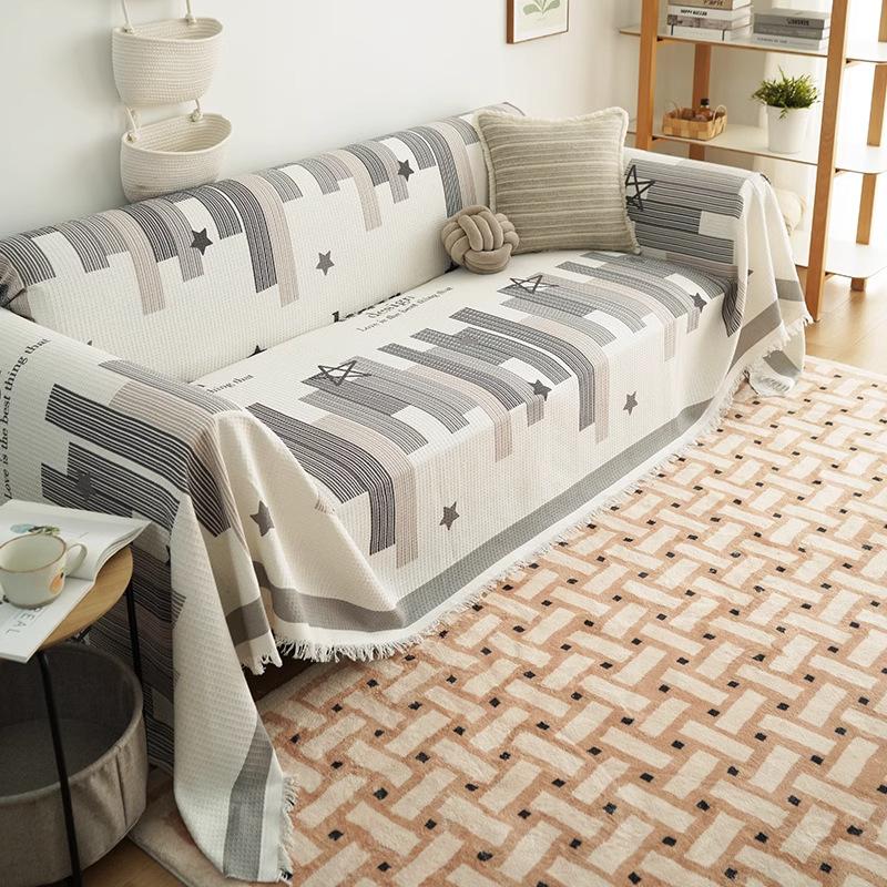 1pc Modern Geometric Sofa Cover, Non-Slip & Pet Friendly Sofa Cushion for 1-4 Seats, Cool Comfortable Living Room Decor,Petfriendly Slipcover