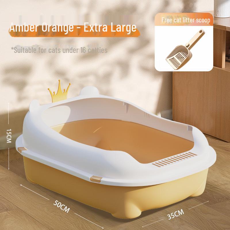 Thickened Semi-Enclosed Oversized Splash-Proof Cat Litter Box