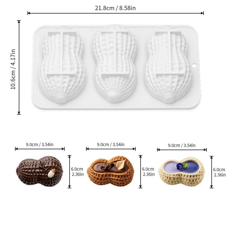 Molde de Silicona 3D de Grado Alimenticio con Diseño de Cacahuete para Pastel Mousse Francés, Chocolate, Repostería de Cocina, Herramienta de Pastelería