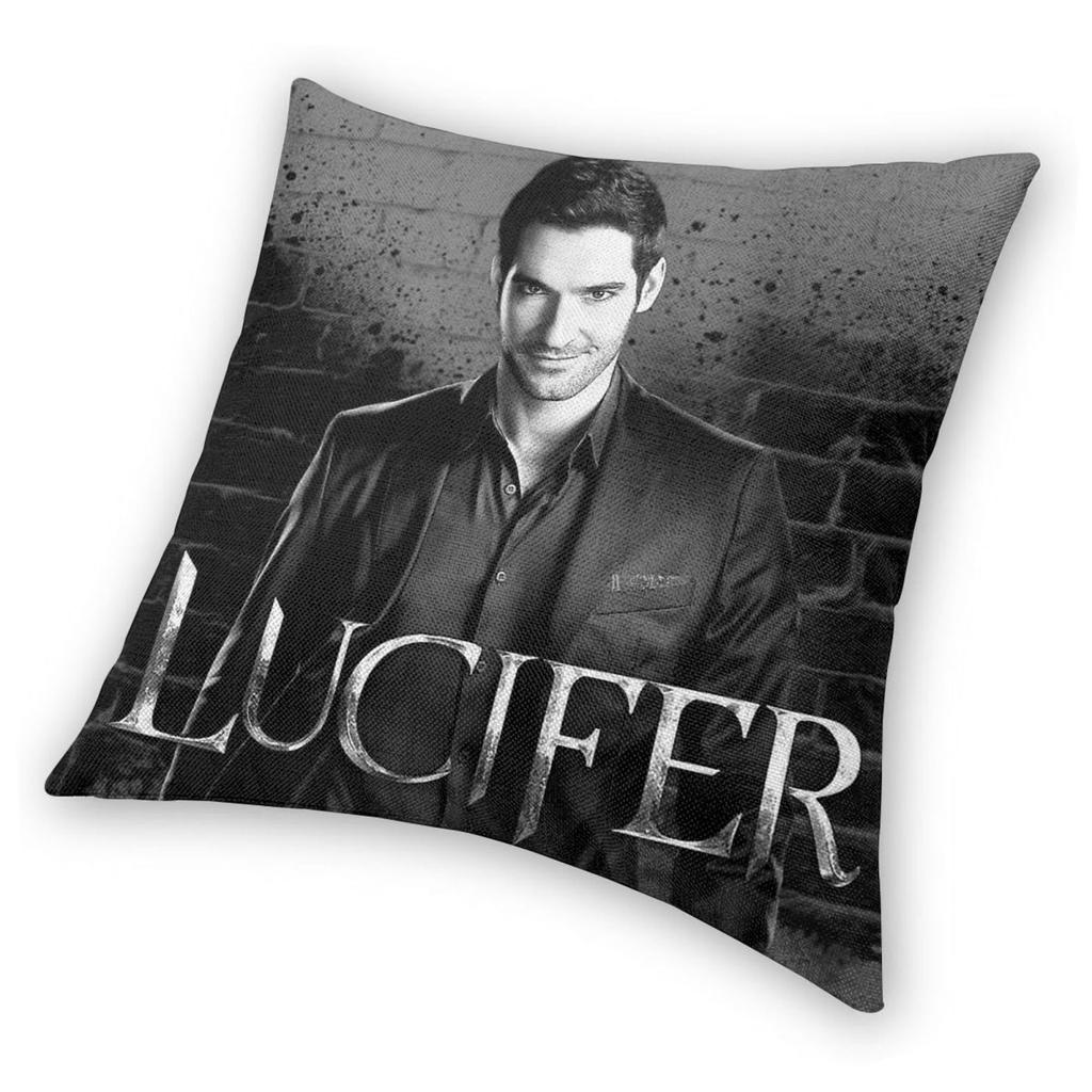 Lucifer Morningstar Square Pillowcase Polyester Linen Velvet Printed Zip Decor Throw Pillow Case Sofa Seater Cushion Cover 18"