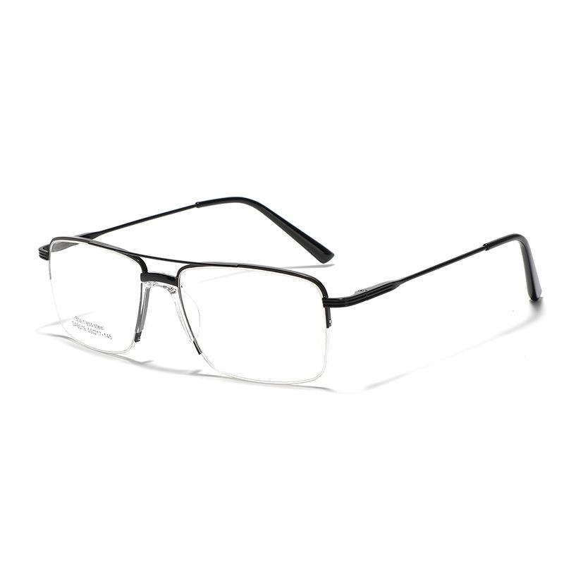 

Очки Металлическая квадратная оправа Седловидная носовая накладка Может использоваться для близорукости Оправа Плоские очки Женские ретро полуоправа Очки Мужские чёрный