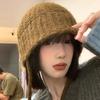 Korean Versatile Bucket Hat Winter  Keep Warm Earmuff Casual Knitted Hat For Women