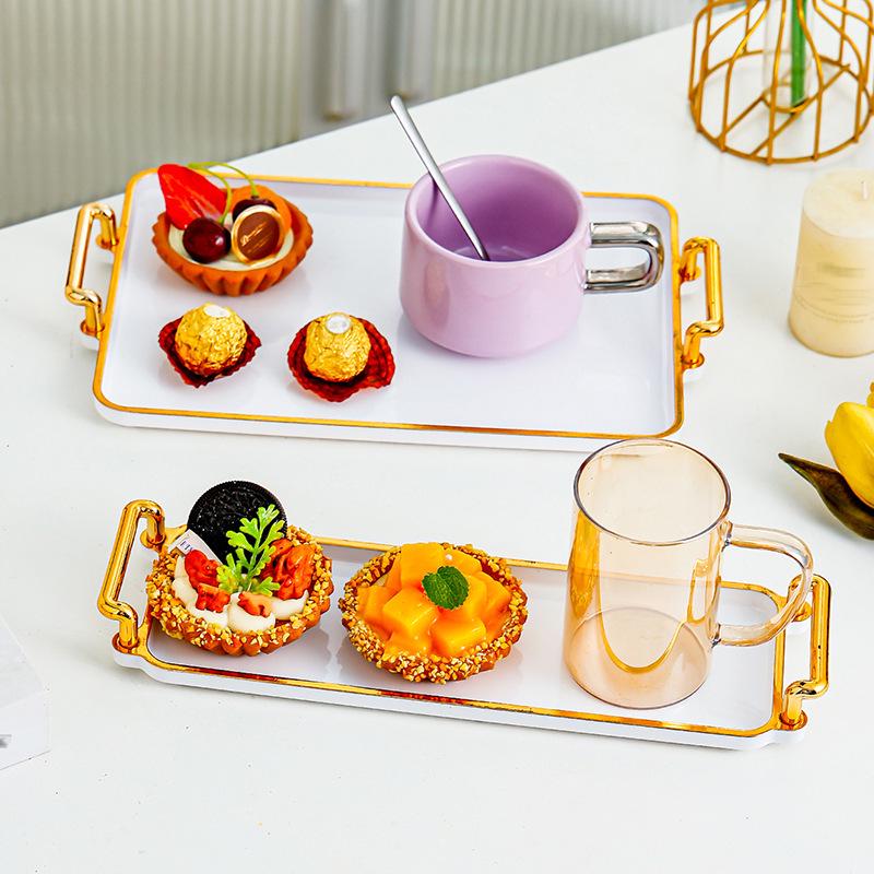 Large Rectangular Tea Tray: Food-Grade Home Tray for Teacups, Snacks, Fruits, Bread, Dining Use
