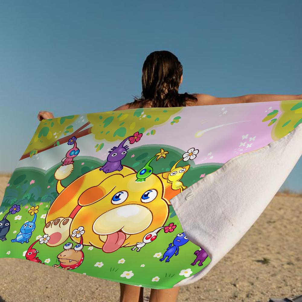 Pikmin Game Microfiber Blanket Quick Drying Beach Towels Oversized Printing Super Absorbent Pool Towel Blanket