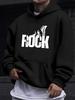 Casual Polyester Hoodie with Rock Print