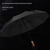 Light Luxury Fully Automatic Wooden Handle 10 Bone Reinforced Windproof Umbrella Men's Advertising Business Gift Umbrella