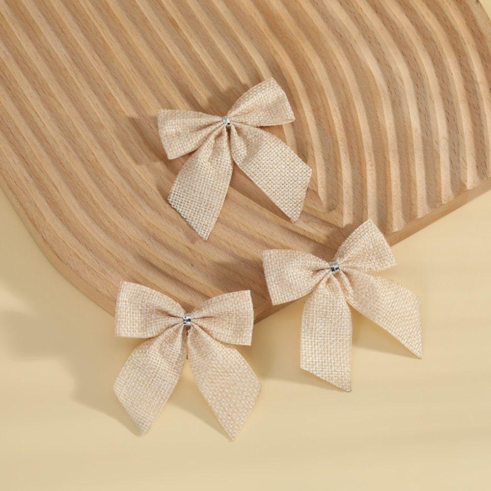 10Pcs/set Cloth Christmas Plaid Bow Various Style Cute Xmas Tree Pendant Soft Plaid Bow Christmas Garland Accessories