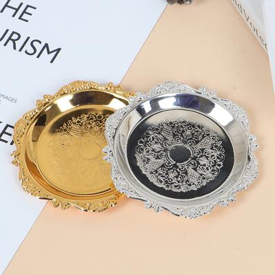 Srebrny Złoty Żelazny Półmisek Błyszczący Talerz do Dekoracji Ozdób Bufet Owoce Ciasto Artykuły na Imprezę Deser Różności Talerze do Przechowywania