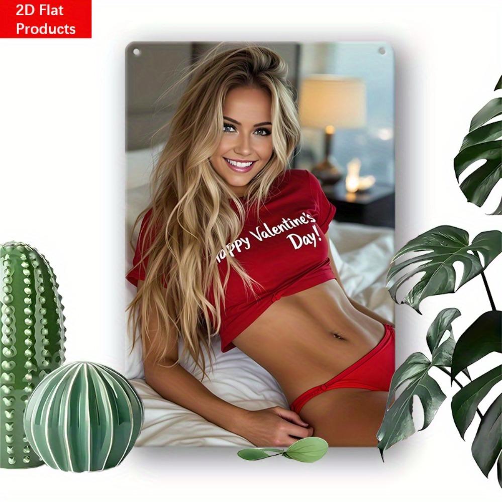 Rote Sport Metall Wandkunst 8x12 Zoll - Langlebig Wasserdicht Vorgebohrt Einfache Installation - Retro Zuhause Küche Garten Schlafzimmer Bar B