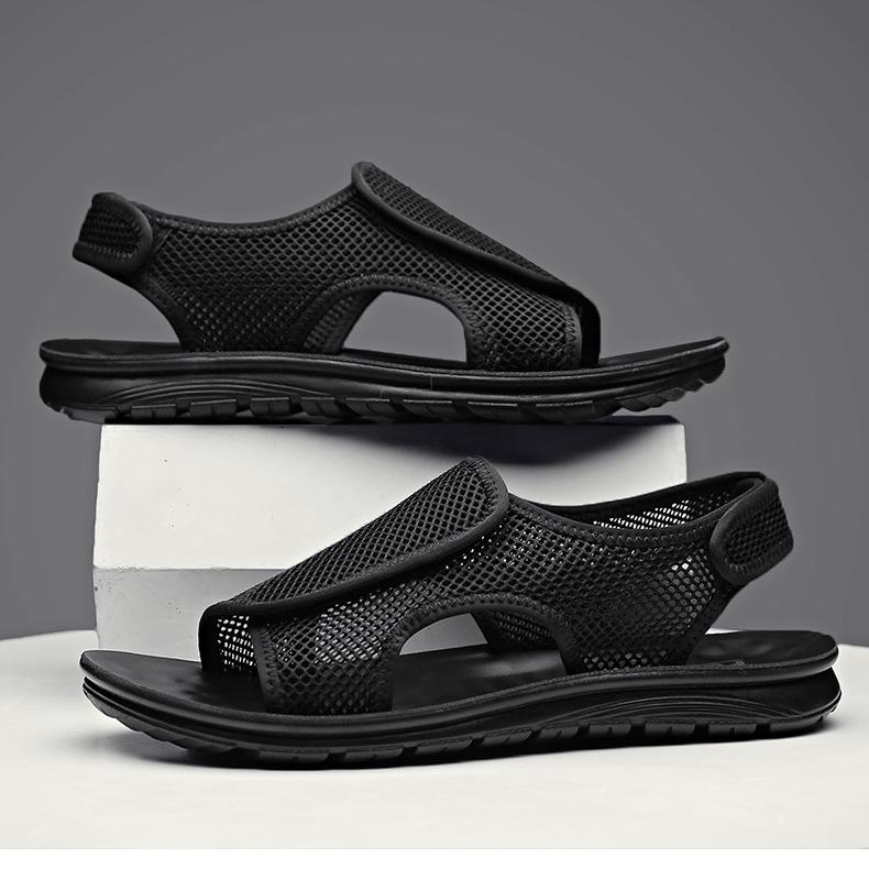 

Fashion Breathable Quick-drying Lightweight Mesh Sandals for Men Summer New Designer Black Hallow Anti-slip Beach Shoes Sandals Men 38