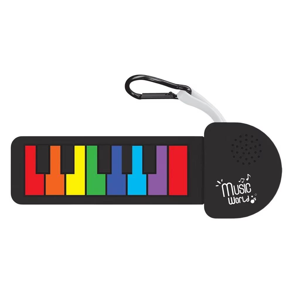 Rainbow Color Silicone Piano Keyboard Foldable Mini Rainbow Guitar Keychain  Music Enthusiasts