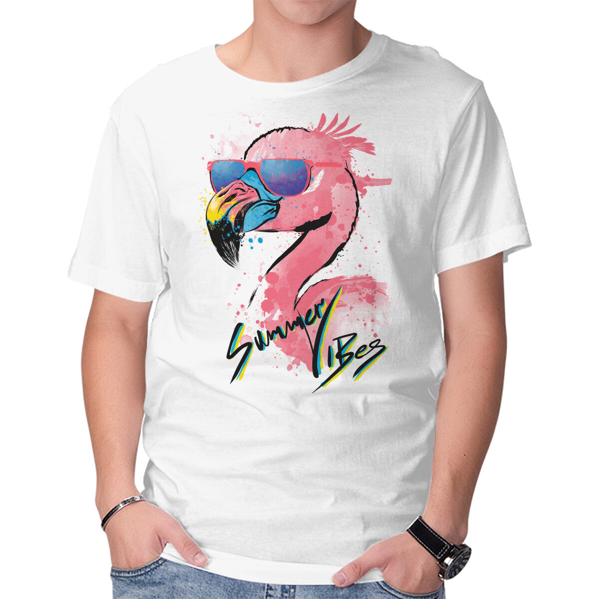 Unisex Crew Neck T-Shirt Summer Vibes Graphic Short Sleeve Casual Tee XXXL