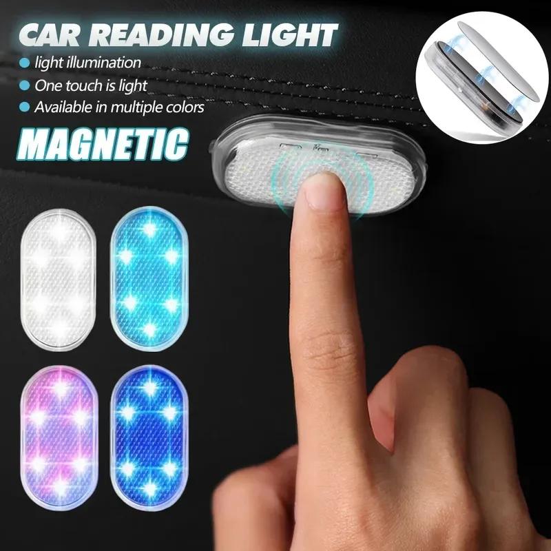 Wireless Car LED Touch Lights Interior Light Magnetic Auto Door Light Roof Ceiling Lamp Reading Lamp USB Rechargeable 5V
