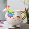 Taza de cerámica de unicornio taza de leche para el desayuno taza de dibujos animados de caballo arcoíris taza de oficina taza creativa para el hogar