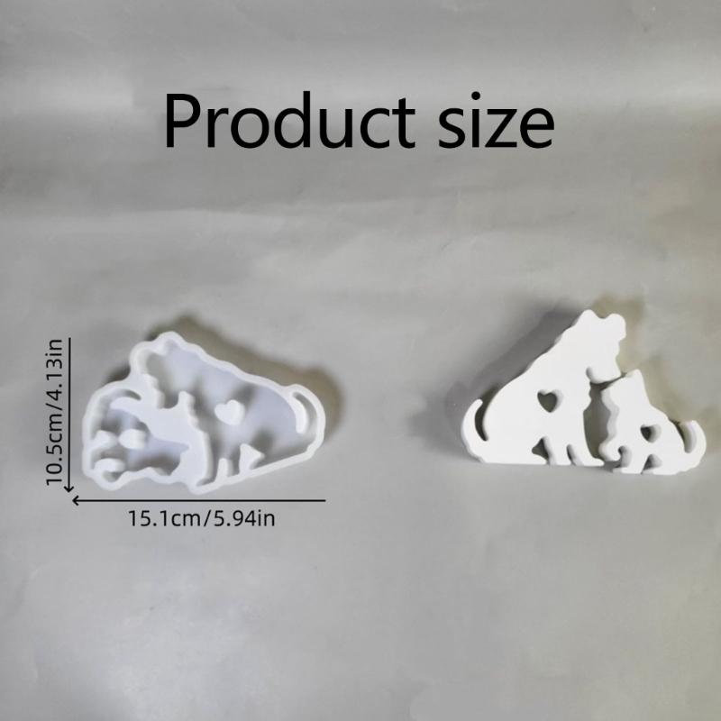 Durability Elastics Dog Cats Statue Silicone Mold for Cement Plasters Candle Soap Making Craft Tool Resin Casting Mould