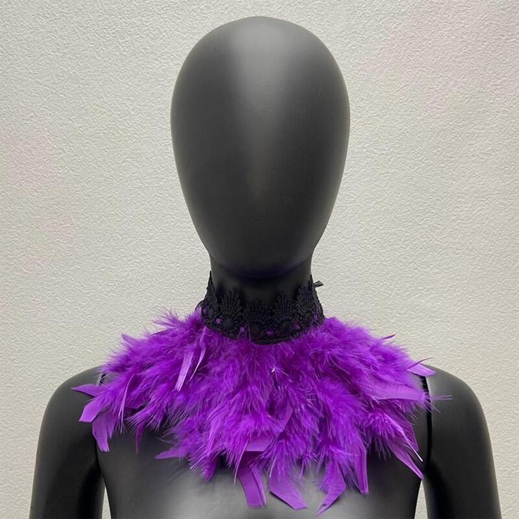 Gothic Feather Shawl Stage Makeup Ball Costume Accessories