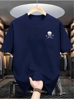 Skull Graphic Printing Summer Autumn Winter Luxury Brand Cotton Men's and Women's T-Shirts Short Sleeves Outdoor Sports Brand