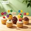 Custom 4.7 Inch Bamboo Flower Picks Colorful Daisy Food Toppers Private Label Retail Packaging Importer  Supply