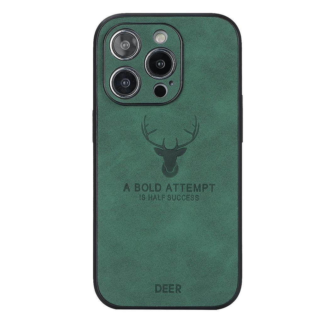 Magnetic Leather Phone Case for iPhone 11-16, Compatible with iPhone 12-15 Pro Max, Elk Head Design, Japanese & Korean Style