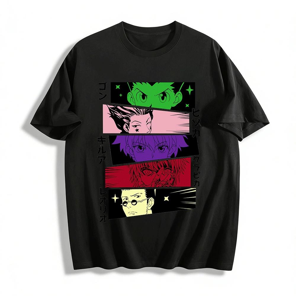 Hunter X Hunter Main Characters Graphic Casual Unisex Tee Pure cotton T-shirt XXS