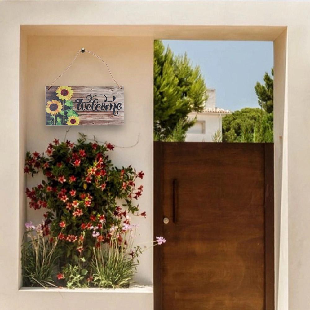 Lightweight Welcome Door Sign Pastoral Style Wooden Decoration Sign  Garden Decoration