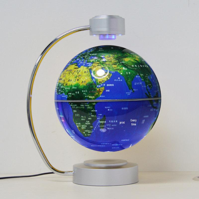 8-Inch Self-Rotating Magnetic Levitation Globe - New Model for Study, Office, or Home Decor
