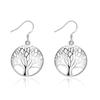 Tree Of Life Alloy Earrings And Necklace Set Simple Fashion Jewelry For Women Plant Design Elegant Gift