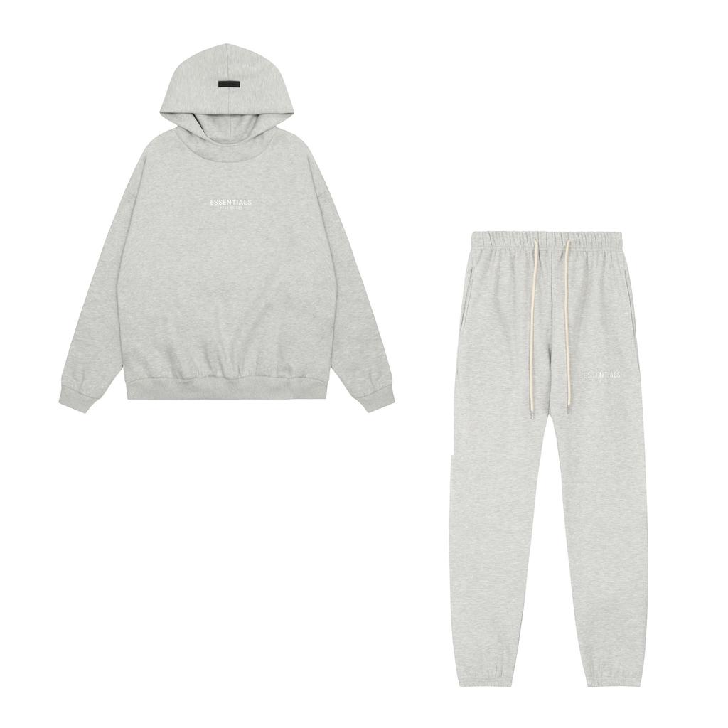 3D Silikon Buchstaben Fleece Hoodie & Jogginghose Set – High-Street Lässiges 2-teiliges Outfit