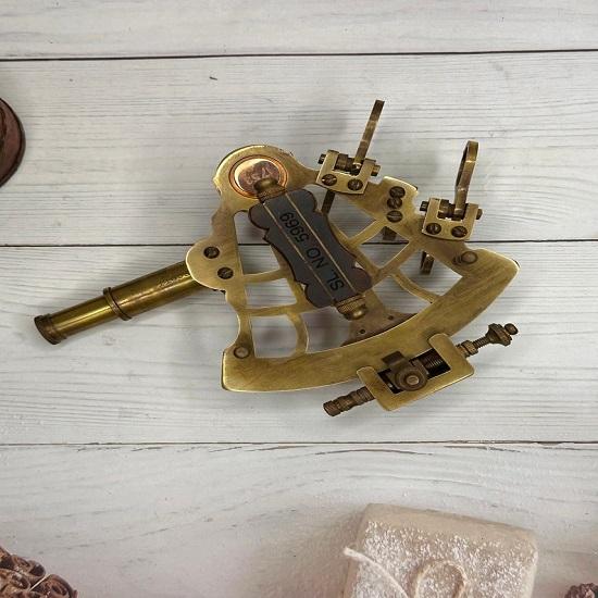 Nautical Sextant  Custom Engraved Gift  Brass Sextant With Telescope  Working Compass,  Anniversary Gift, Navy Veteran Gift