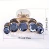 Women's Korean Style Medium Hair Claw Clip Elegant Sweet Rhinestone Hair Clip with Crystal Accents, Waterproof for Shower, Valentine's Day Gift, Sky B