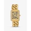 Mini Emery Animal Pavé Gold-Tone Curb Link Watch MK7437