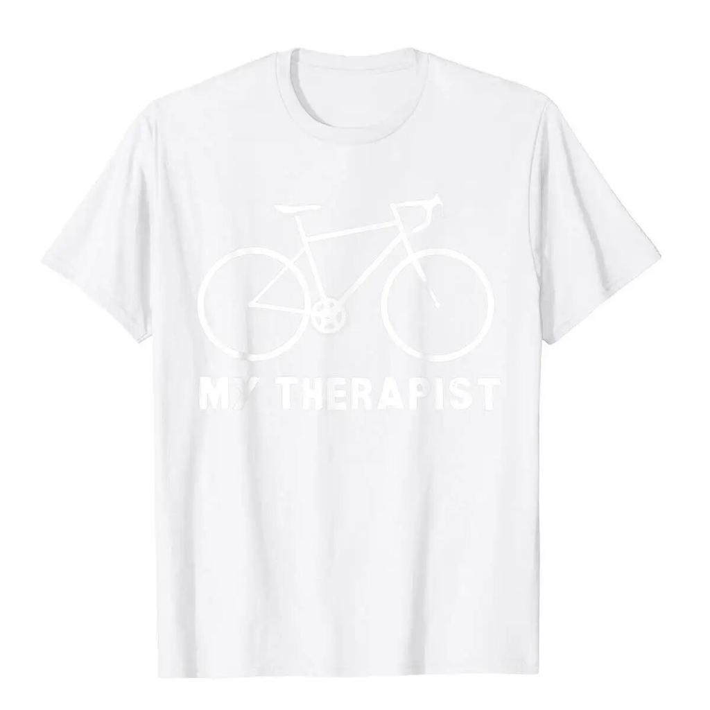 My Therapist Bicycle Funny Bike Riding Rider Cycling Gift T-Shirt Rife Unisex Tops T Shirt Unique T Shirt Cotton Vintage