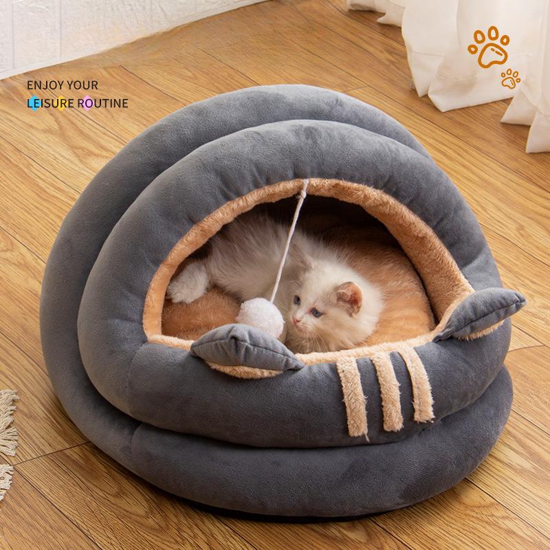 Dog Kennel Autumn and Winter Comfortable Thickened Warm Yurt Pet Kennel Deep Sleep Cat Mat Kennel Universal for Cats and Dogs