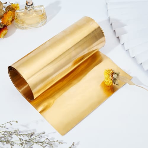 OLYCRAFT Pure Copper Sheet, Brass Sheet, 200*0.1mm, Roll, Metal Foil Plate, for DIY Projects, Brass Copper Plate, Crafts, and Enamel Copper Repair